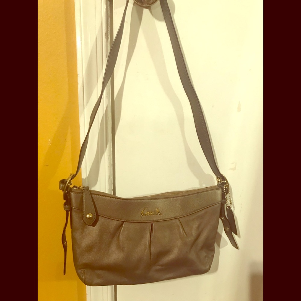 Coach Bronze Leather Shoulder Bag